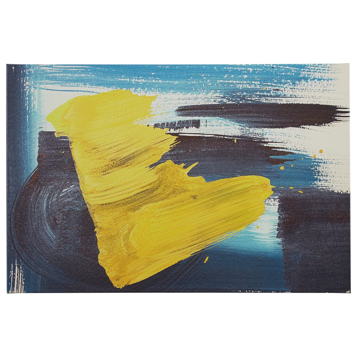 Abstract Brushed Blue and Yellow Canvas Print