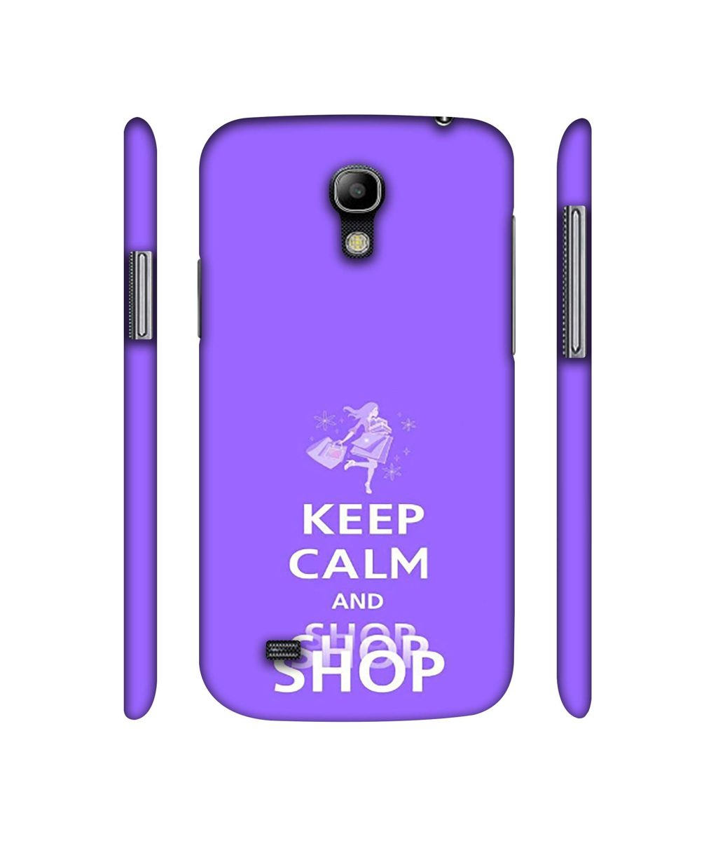 Amazon Brand - Solimo Designer Keep Calm and Shop 3D Printed Hard Back Case Mobile Cover for Samsung Galaxy S4 Mini