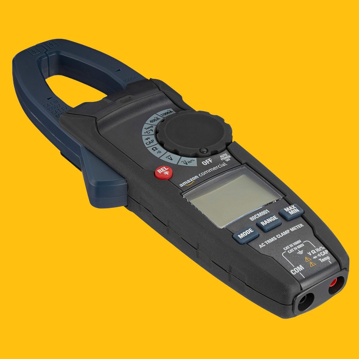 AmazonCommercial 1000A AC Clamp Meter, True RMS, NCV, Flashlight, 4000 Count (Renewed)