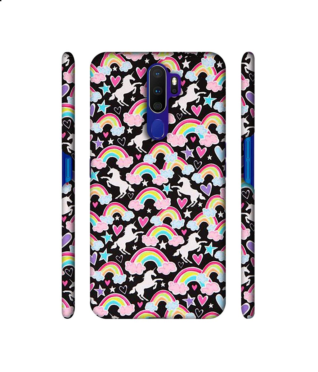 Amazon Brand - Solimo Designer Unicorn Texture 3D Printed Hard Back Case Mobile Cover for Oppo A9 (2020)