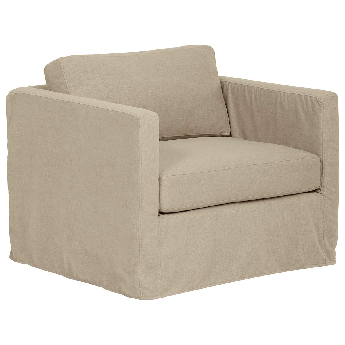 Amazon Brand – Stone & Beam Andover Slipcover Chair, 38"W, Dove Fabric