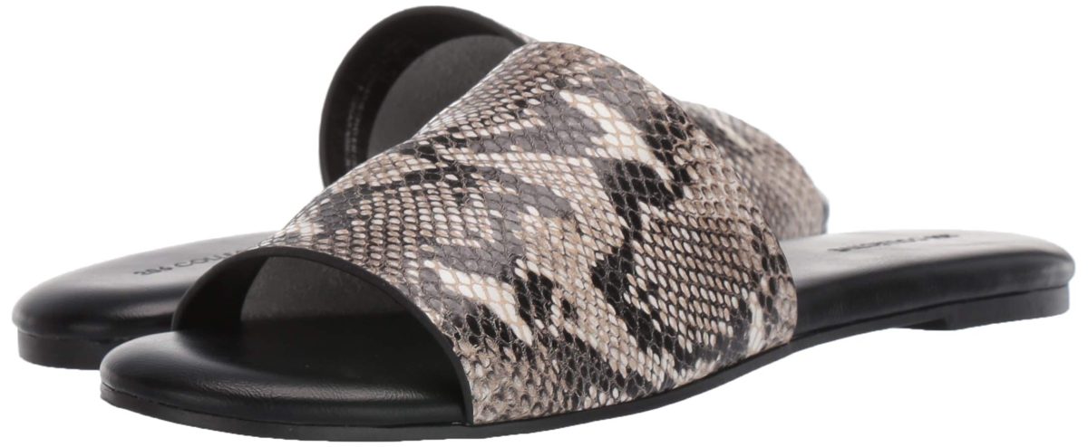 Amazon Brand - 206 Collective Women's Honn Leather Sandal, Black Snake Embossed, 8 B US