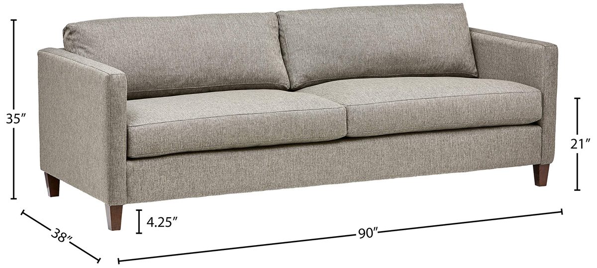 Amazon Brand – Stone & Beam Andover Modern Sofa Couch, 93"W, Grey