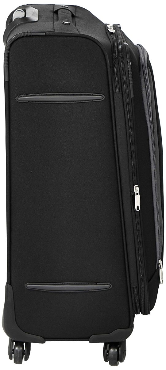 Amazon Brand - Solimo 68 cm Black Softsided Check-in Suitcase with Wheels