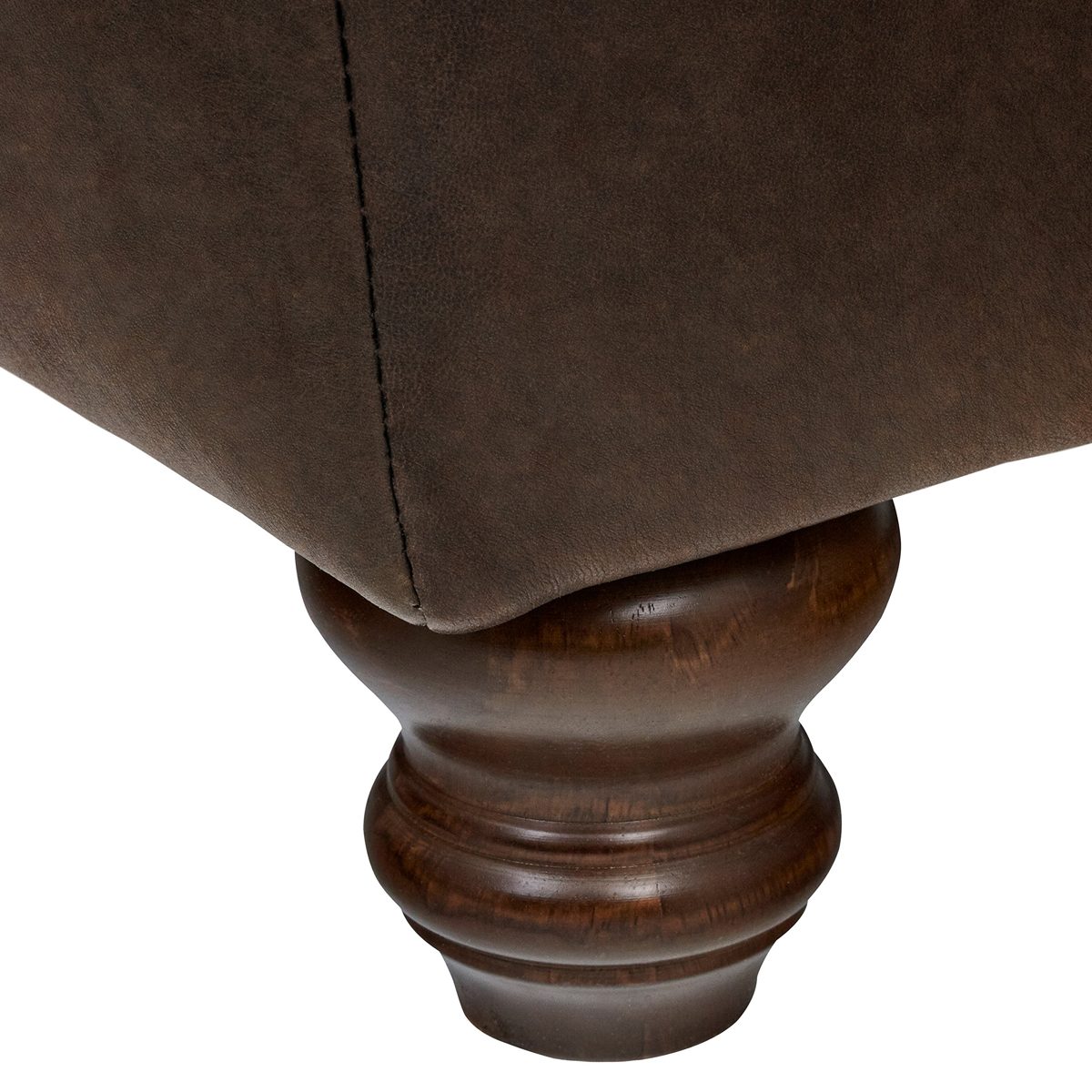 Amazon Brand – Stone & Beam Charles Classic Oversized Leather Ottoman, 31"W, Sod