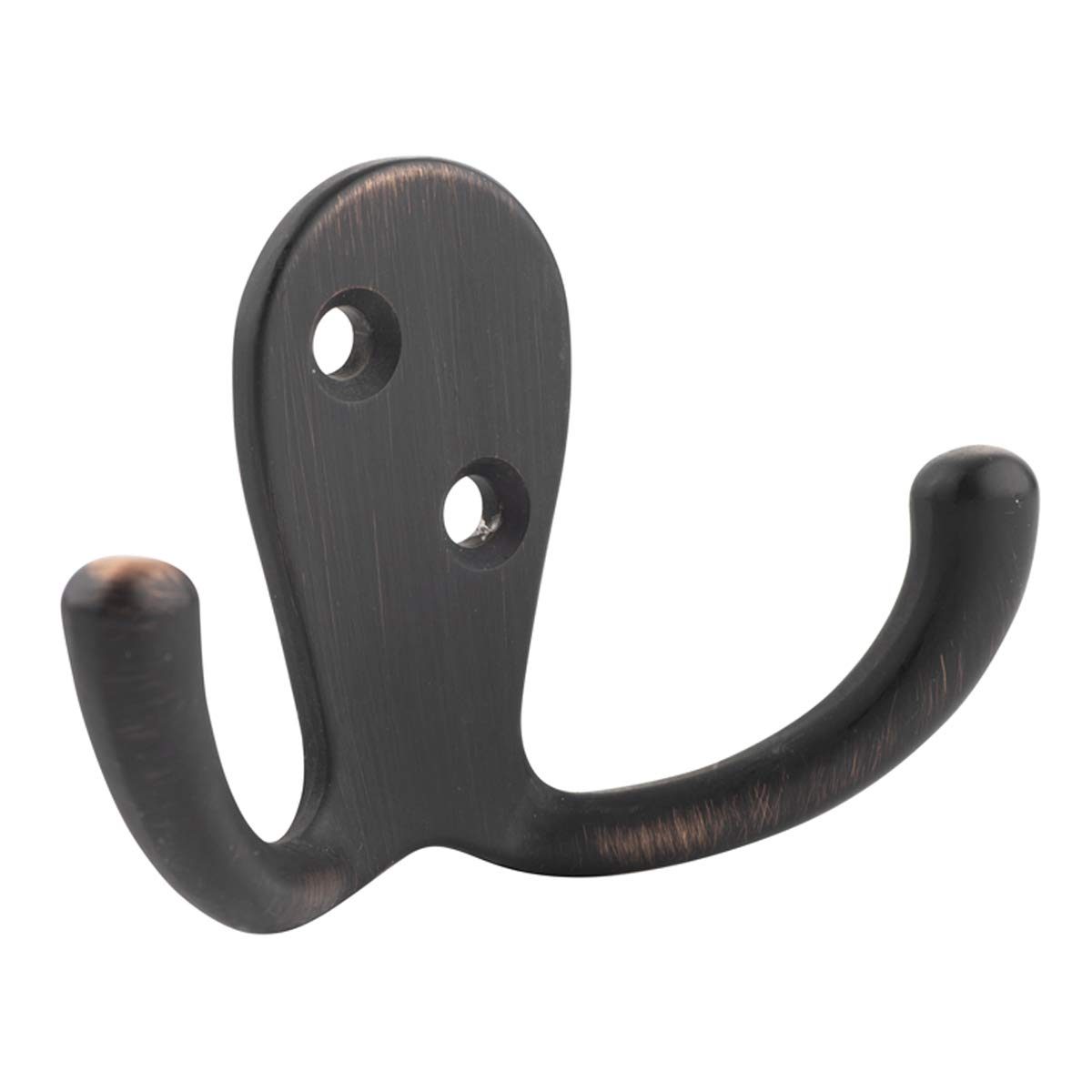 AmazonBasics Small Double Prong Robe Hook Oil Rubbed Bronze (5 Pack)