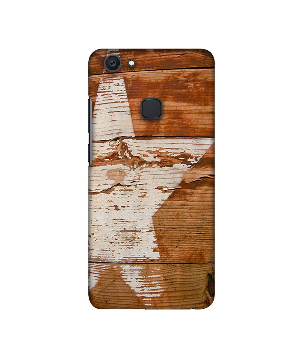 Amazon Brand - Solimo Designer Star Impression On Wood 3D Printed Hard Back Case Mobile Cover for Vivo V7 Plus