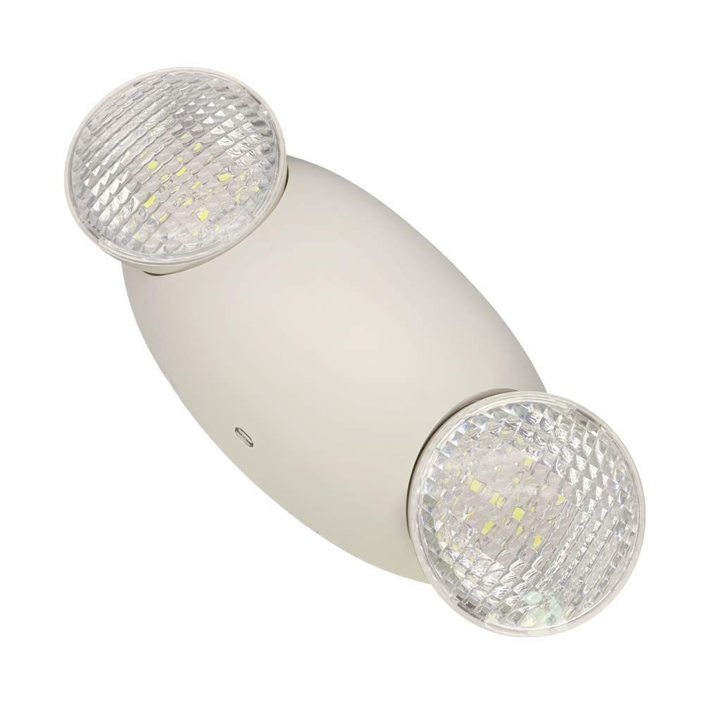 AmazonCommercial LED Emergency Light, UL Certified, 6-Pack, Adjustable Two LED Bug Eye Head, Battery Backup