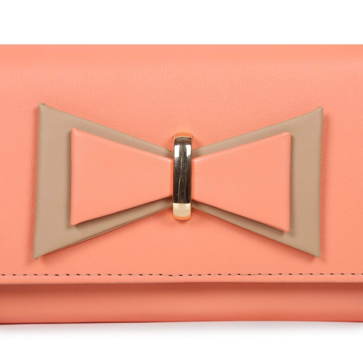 Nia & Nicole Women's Wallet (Orange, Beige)