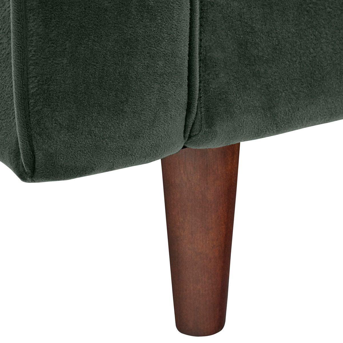 Amazon Brand – Rivet Aiden Tufted Mid-Century Velvet Bench Seat Sofa, Without Side Pillows, 74"W, Hunter Green