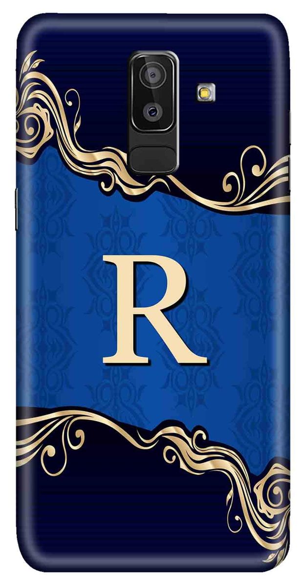 Amazon Brand - Solimo Designer Blue Pattern Alphabet-R 3D Printed Hard Back Case Mobile Cover for Samsung Galaxy On8 2018