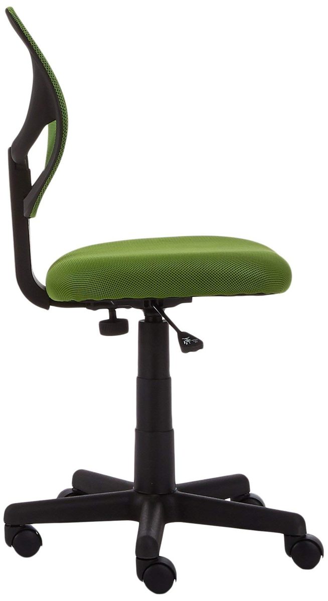 AmazonBasics Low-Back, Upholstered Mesh, Adjustable, Swivel Computer Office Desk Chair, Green