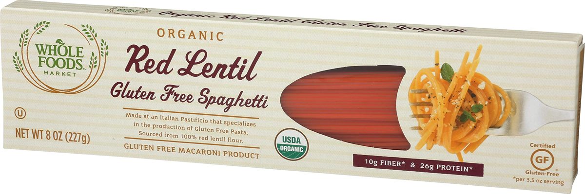 Whole Foods Market, Organic Red Lentil Gluten Free Spaghetti, 8 oz