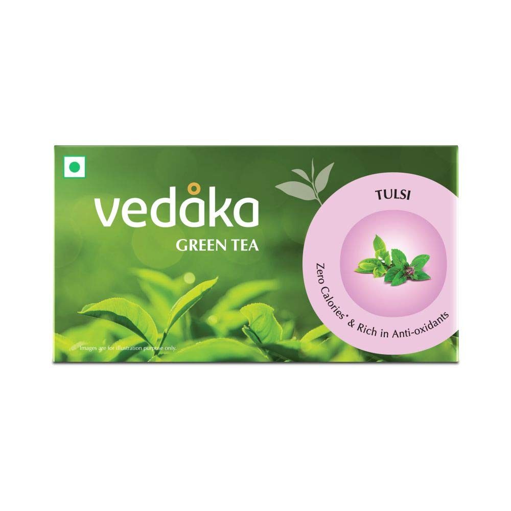 Amazon Brand - Vedaka Green Tea, Tulsi, 25 Tea Bags