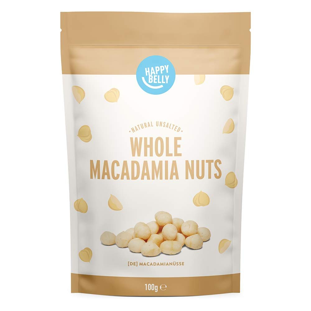Amazon Brand - Happy Belly Whole Macadamia Nuts, 7 x 100g