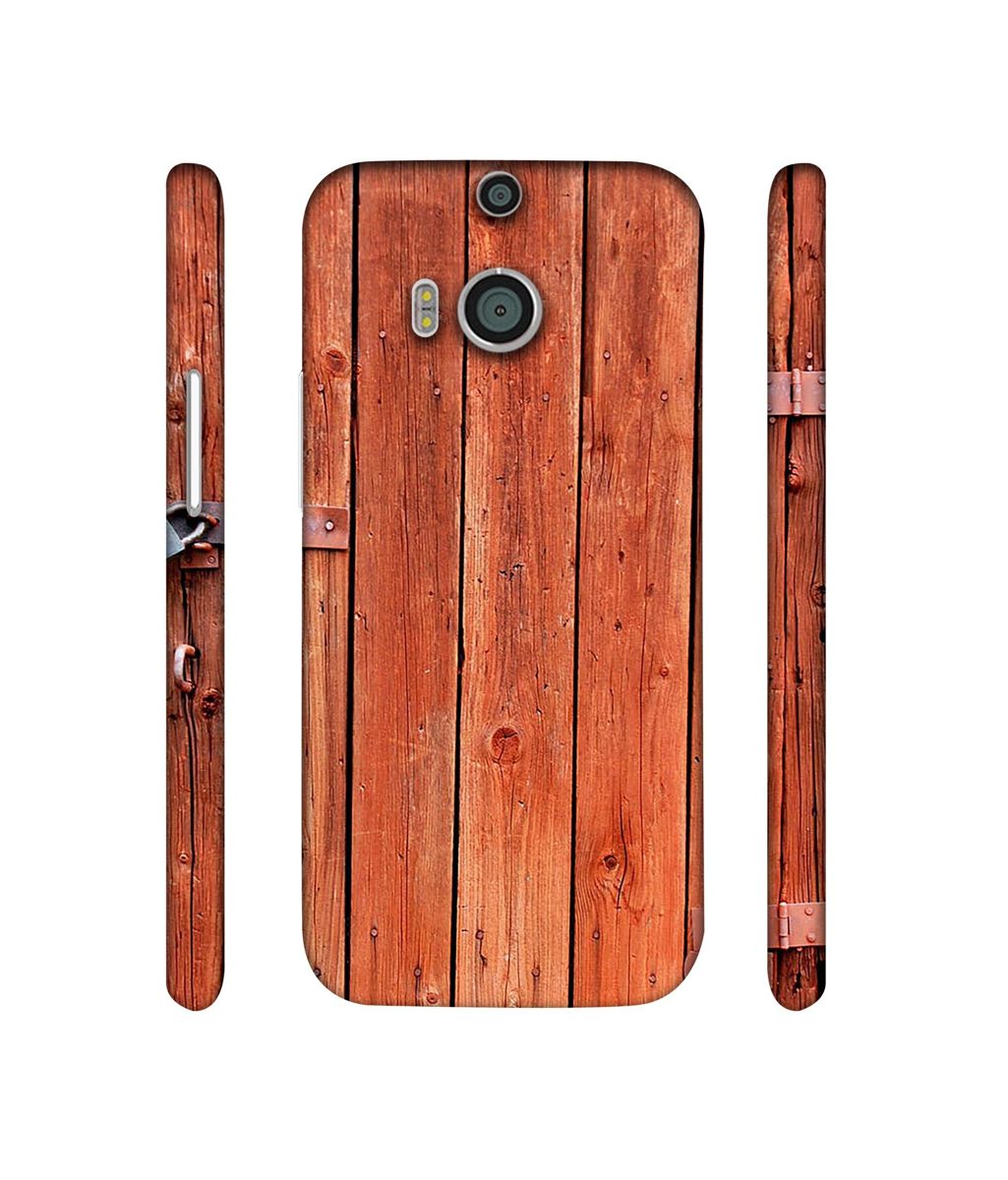 Amazon Brand - Solimo Designer Wooden Door 3D Printed Hard Back Case Mobile Cover for HTC One M8
