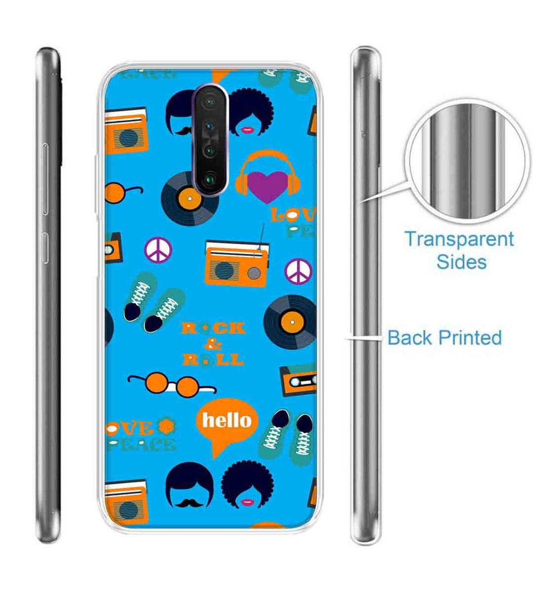 Amazon Brand - Solimo Designer Multicolor Blue Pattern Design Printed Soft Back Case Mobile Cover for Poco X2 / Xiaomi Redmi K30