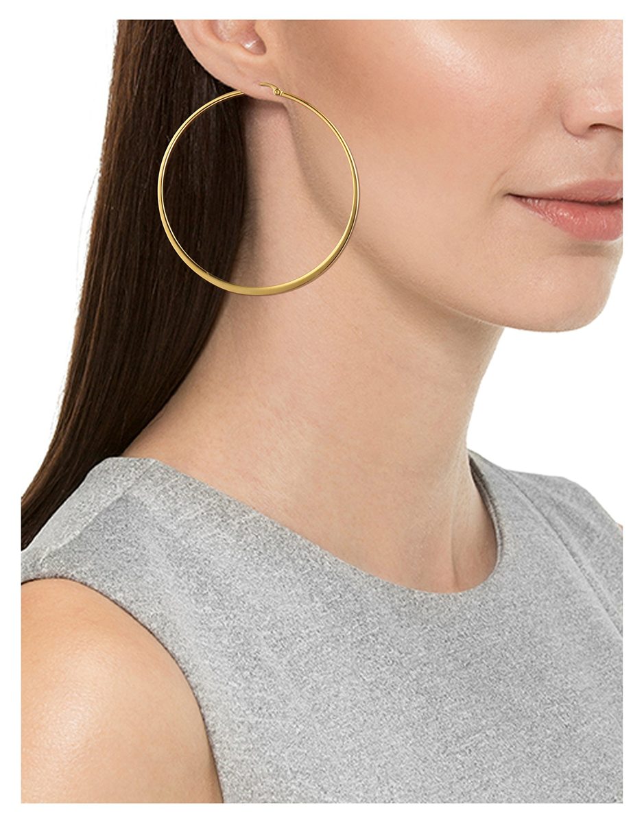 Stainless Steel Click-Top Hoop Earrings
