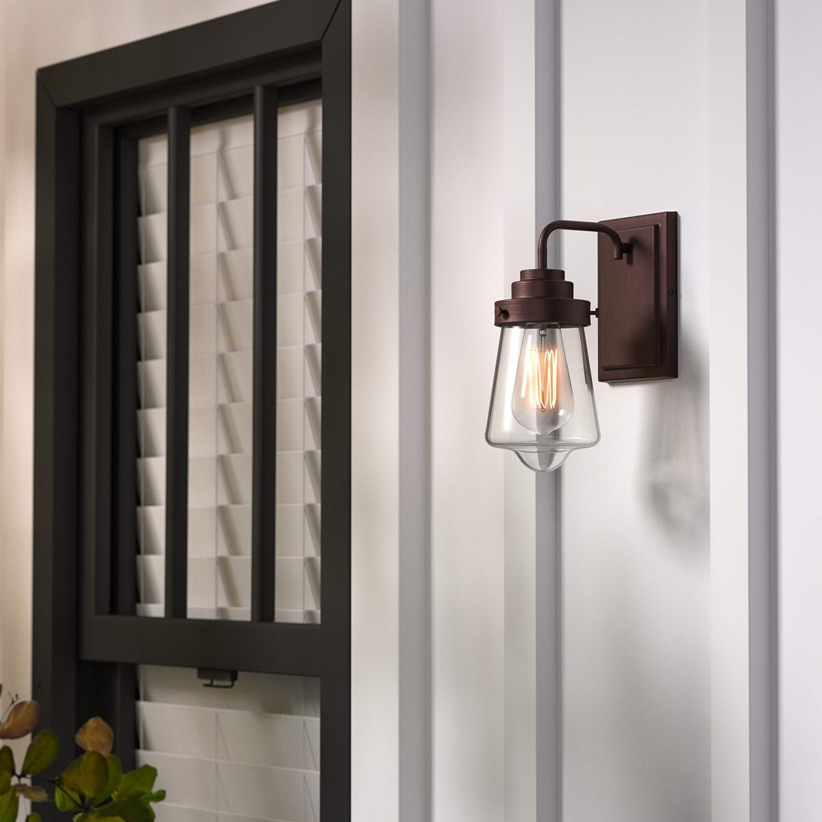 Amazon Brand – Stone & Beam Industrial Farmhouse Wall Sconce with Light Bulb - 5.25 x 8 x 11 Inches, Oil-Rubbed Bronze