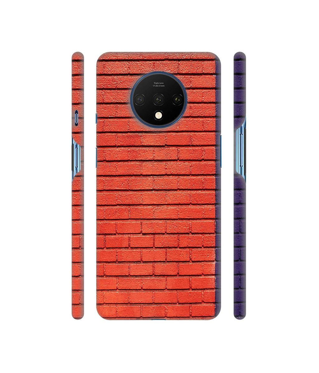 Amazon Brand - Solimo Designer Red and Purple Brick 3D Printed Hard Back Case Mobile Cover for OnePlus 7T