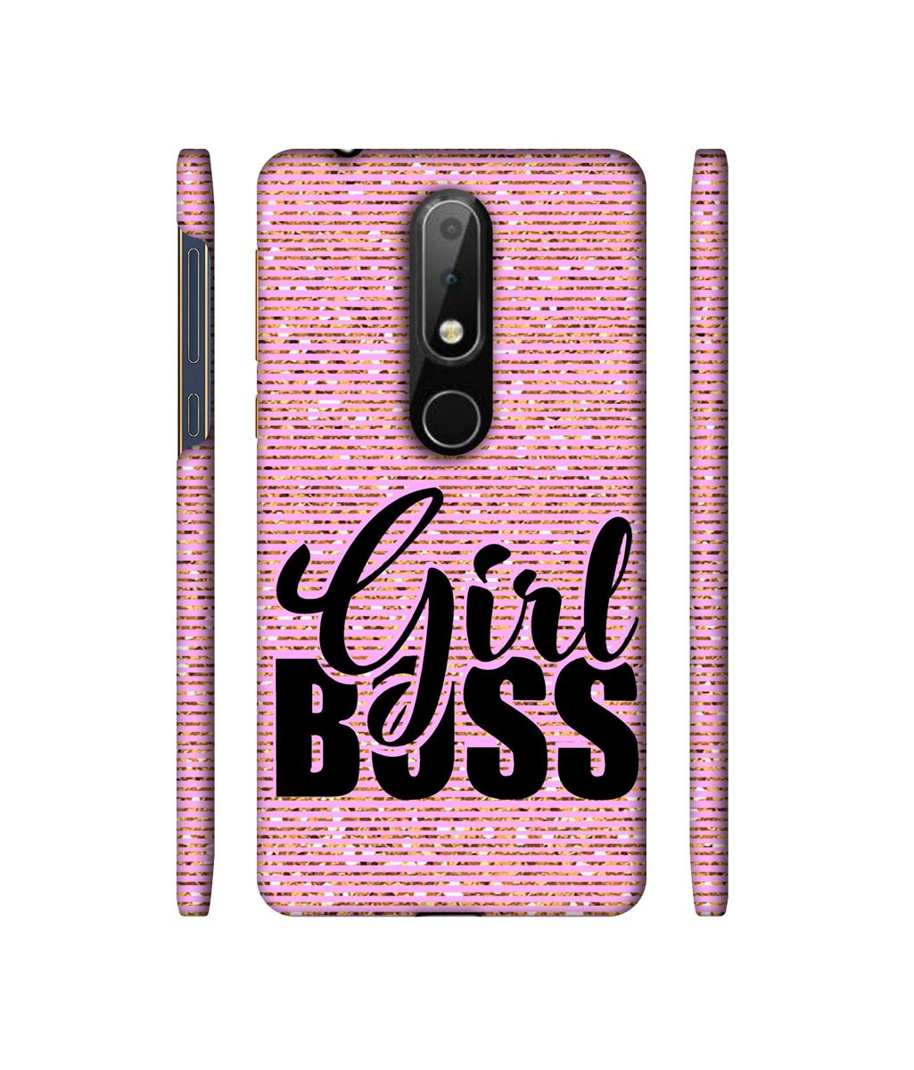 Amazon Brand - Solimo Designer Girl Boss On Pink Sparkle 3D Printed Hard Back Case Mobile Cover for Nokia 6.1 Plus