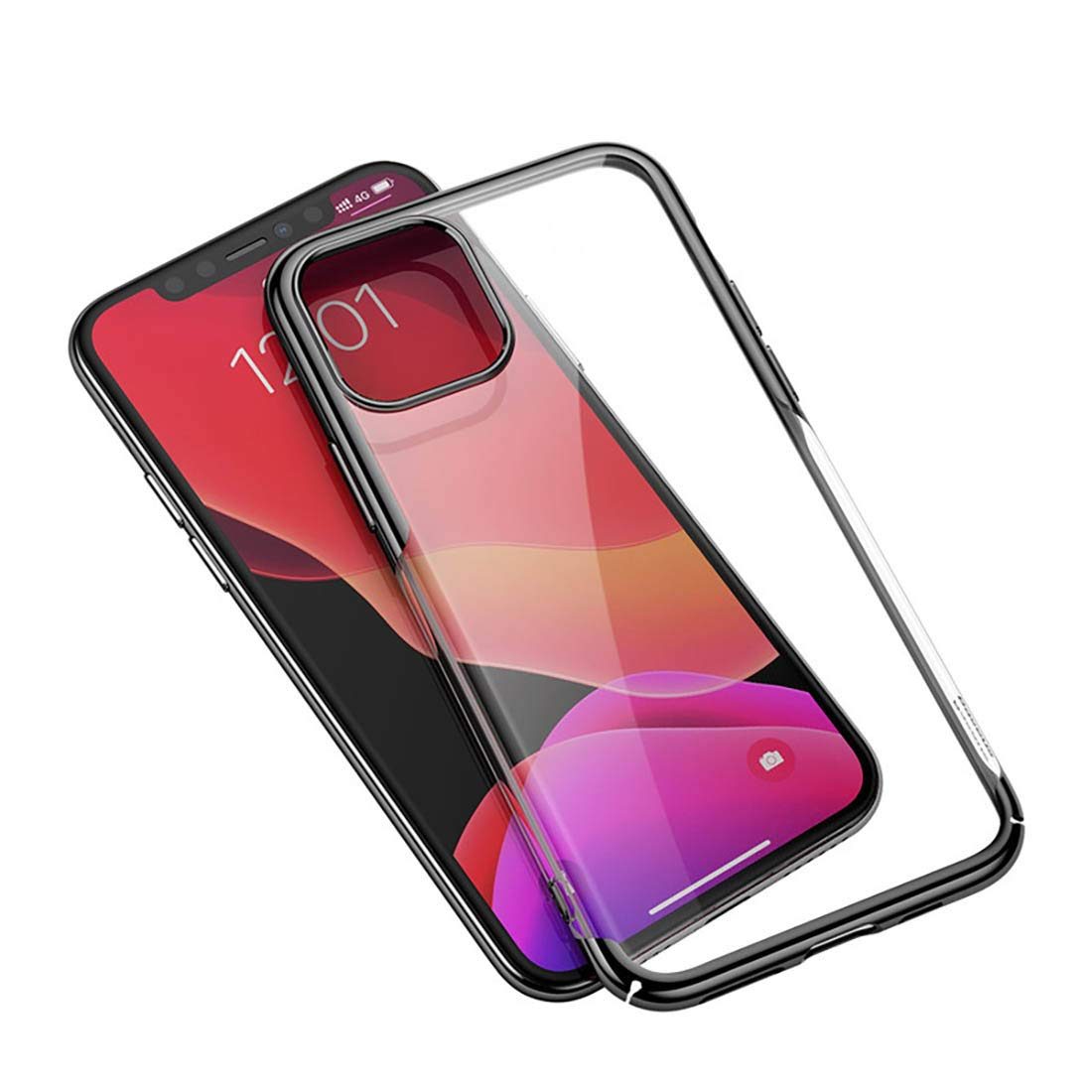 Amazon Brand - Solimo Electroplated Mobile Cover (Soft & Flexible Back case), for Apple iPhone 11 Pro (Black)