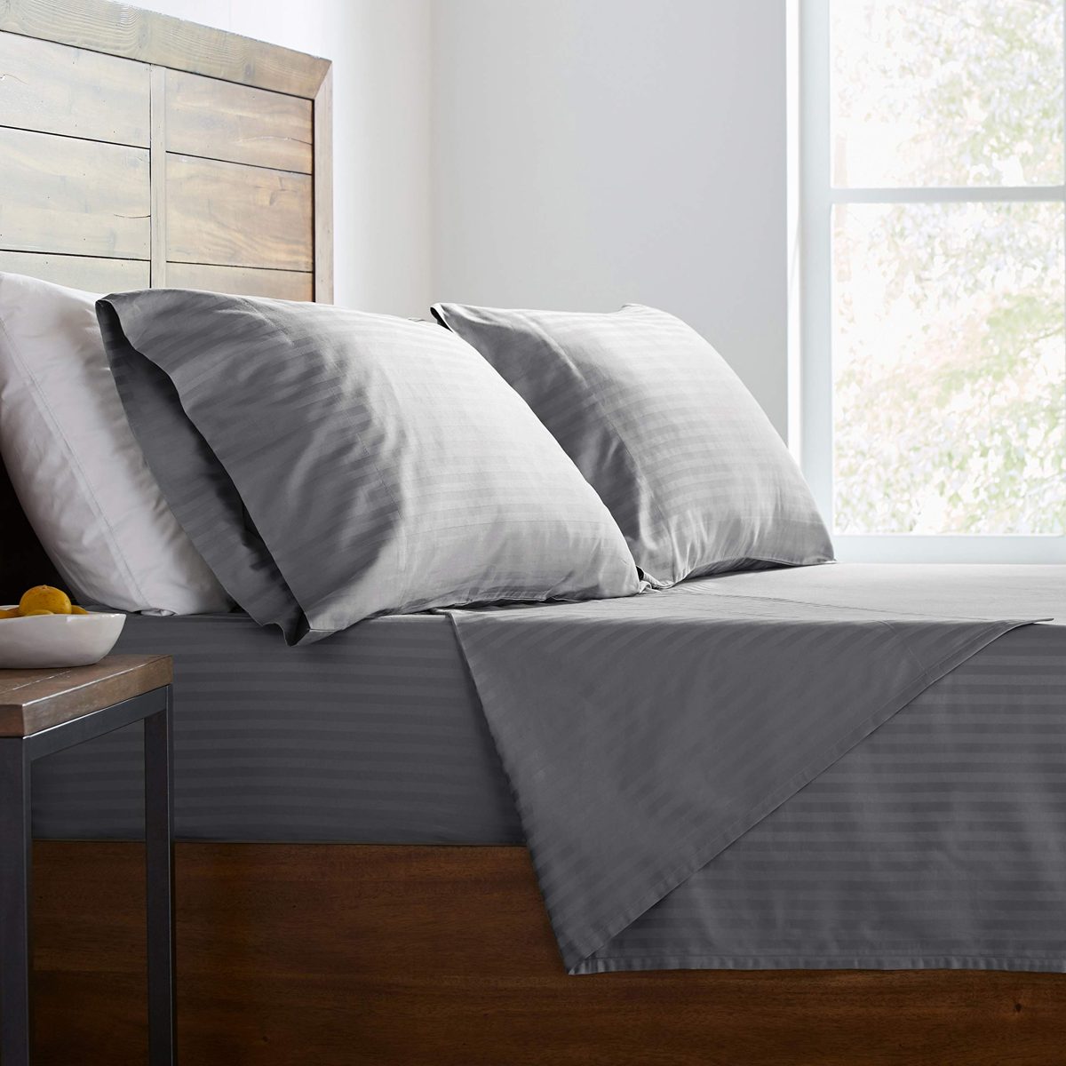 Stone & Beam 400 Thread-Count Dobby Stripe Sateen Sheet Set