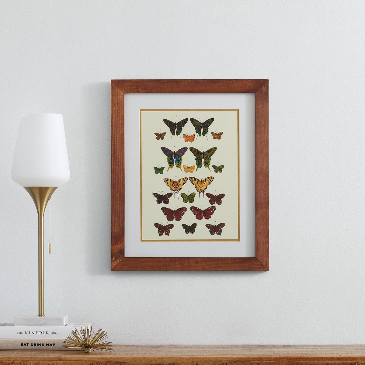 Modern Green and Gold Butterfly Print