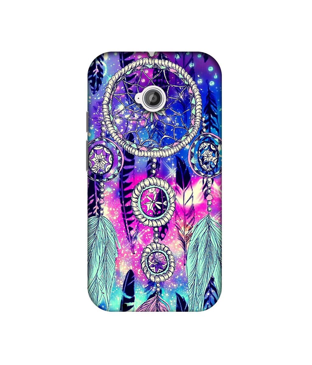 Amazon Brand - Solimo Designer Round Wall Hanging Pattern 3D Printed Hard Back Case Mobile Cover for Motorola Moto E 2nd Generation