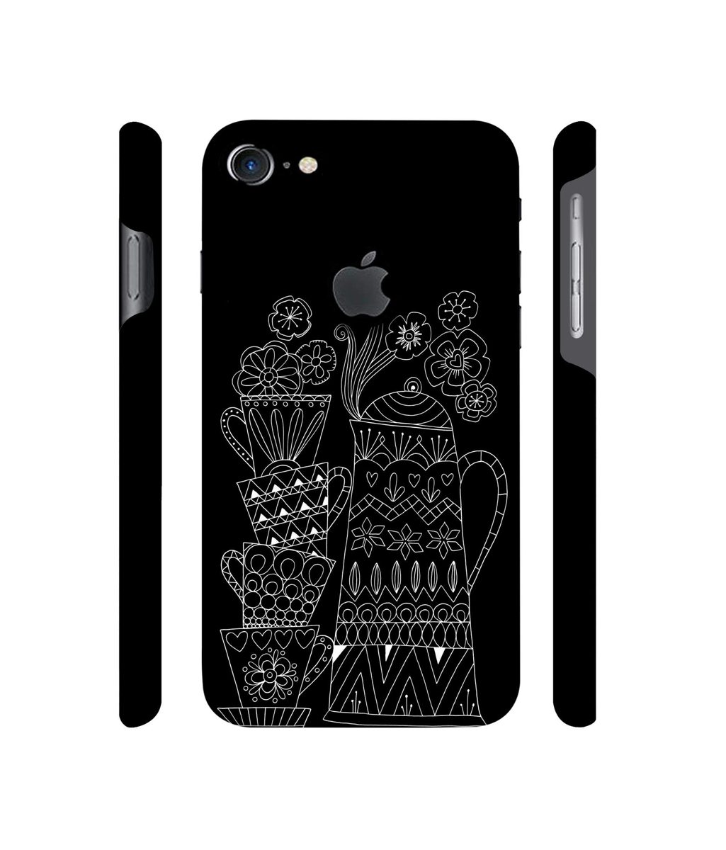 Amazon Brand - Solimo Designer Cups and Tea Pot 3D Printed Hard Back Case Mobile Cover for Apple iPhone 7 (with Logo Cut)