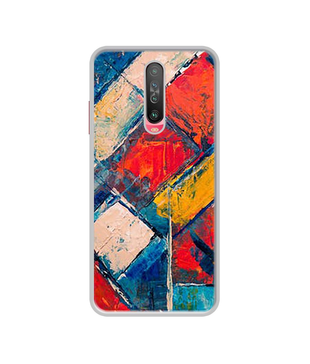 Amazon Brand - Solimo Designer Dark Multicolor Blocks UV Printed Soft Back Case Mobile Cover for Poco X2 / Mi Redmi K30
