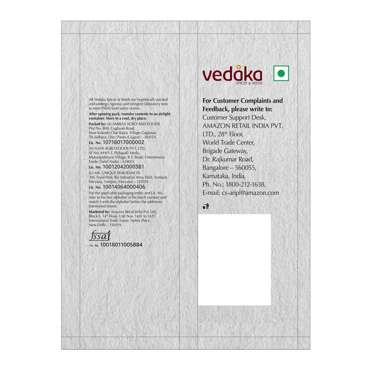 Amazon Brand - Vedaka Fennel Seeds (Saunf), 100g