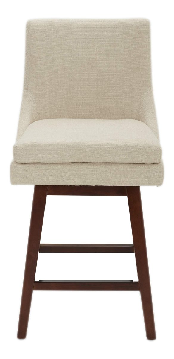 Amazon Brand – Stone & Beam Alaina Contemporary High-Back Swivel Seat Counter Stool, 39"H, Beige