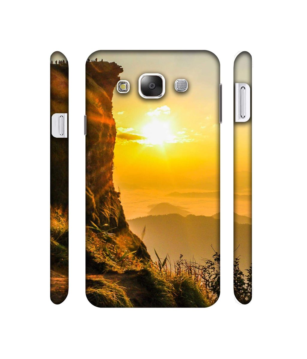 Amazon Brand - Solimo Designer Mountan Side Sun View 3D Printed Hard Back Case Mobile Cover for Samsung Galaxy E5