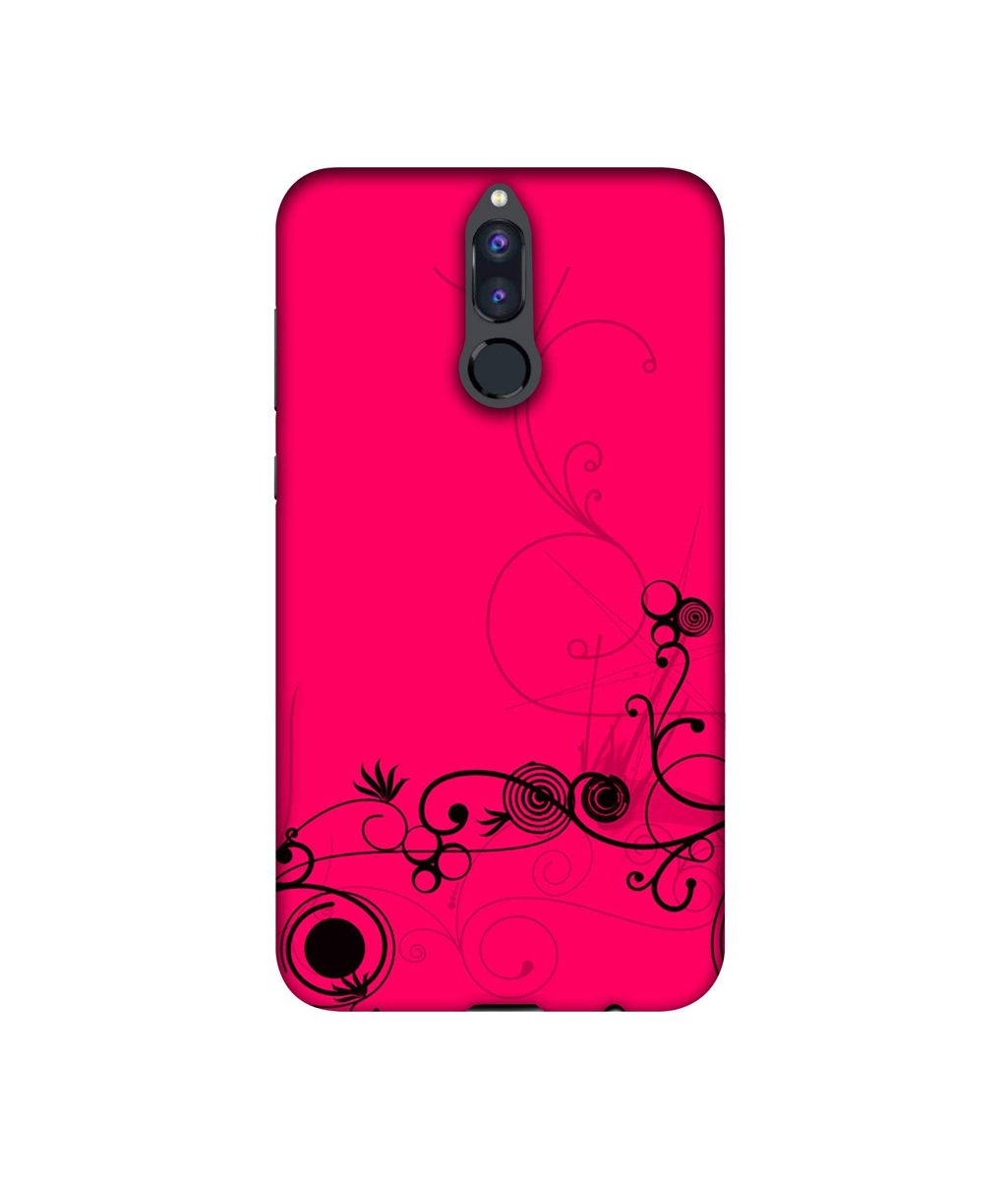 Amazon Brand - Solimo Designer Black Pattern on Pink 3D Printed Hard Back Case Mobile Cover for Huawei Honor 9i