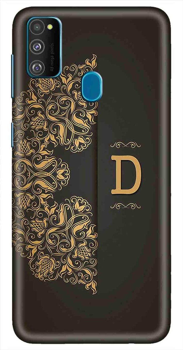 Amazon Brand - Solimo Designer Black Pattern Alphabet-D 3D Printed Hard Back Case Mobile Cover for Samsung Galaxy M21 / M30s