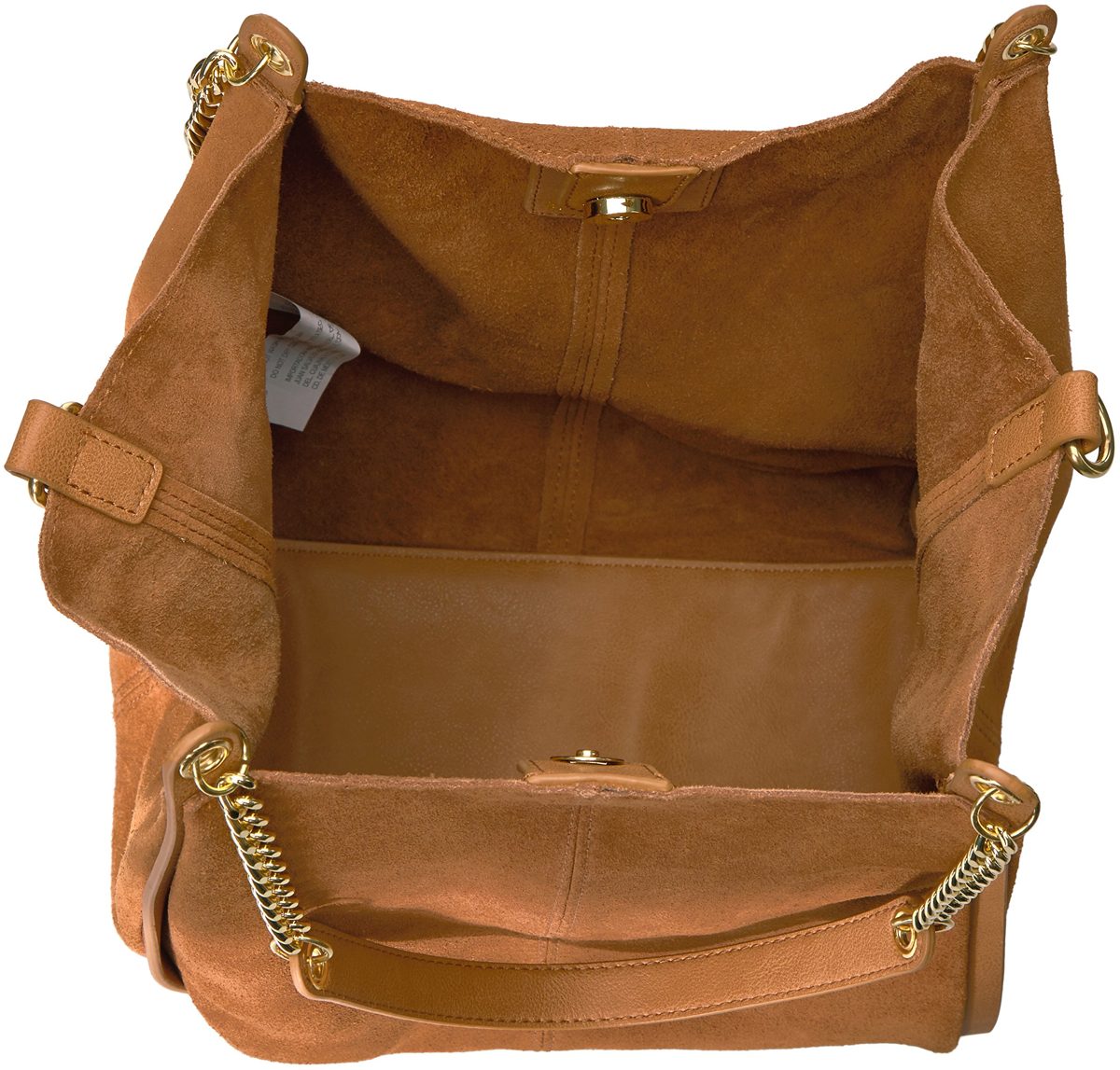 The Fix womens Joni Deconstructed Suede Tote With Chain Shoulder Strap Shoulder Handbag