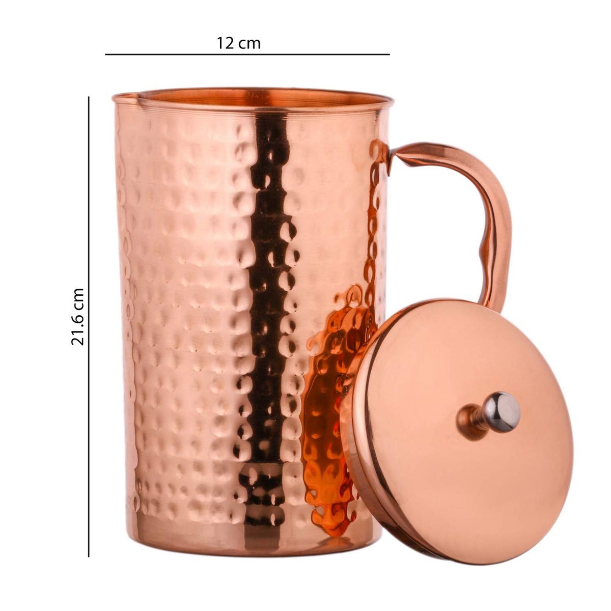 Amazon Brand - Solimo Copper Jug (Hammered, 1750ml)