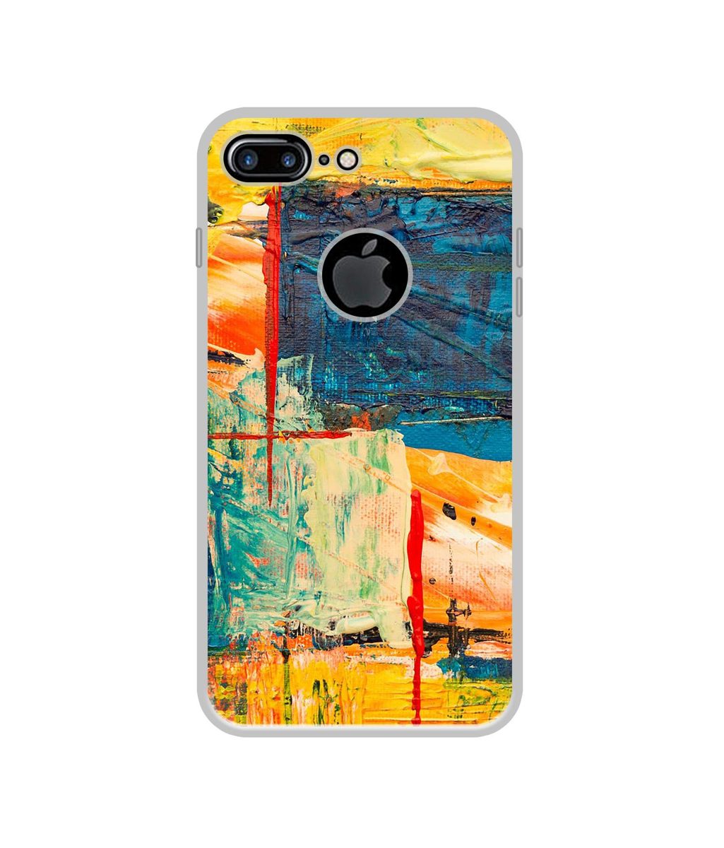 Amazon Brand - Solimo Designer Multicolor Box UV Printed Soft Back Case Mobile Cover for Apple iPhone 7 Plus (Logo Cut)
