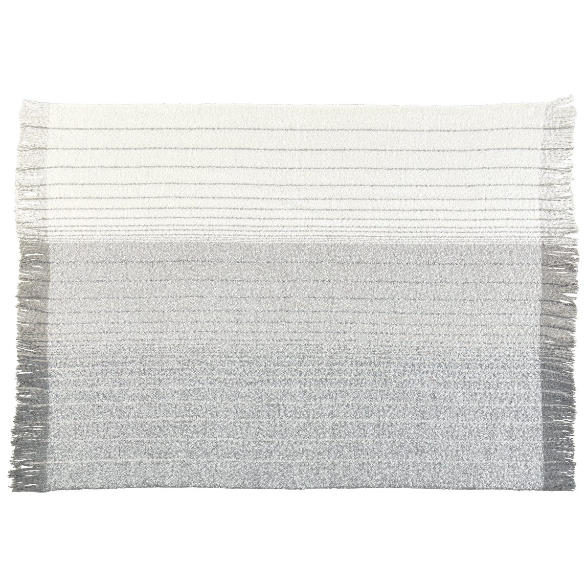 Rivet Oversized Ombre Stripe Faux Mohair Throw Blanket