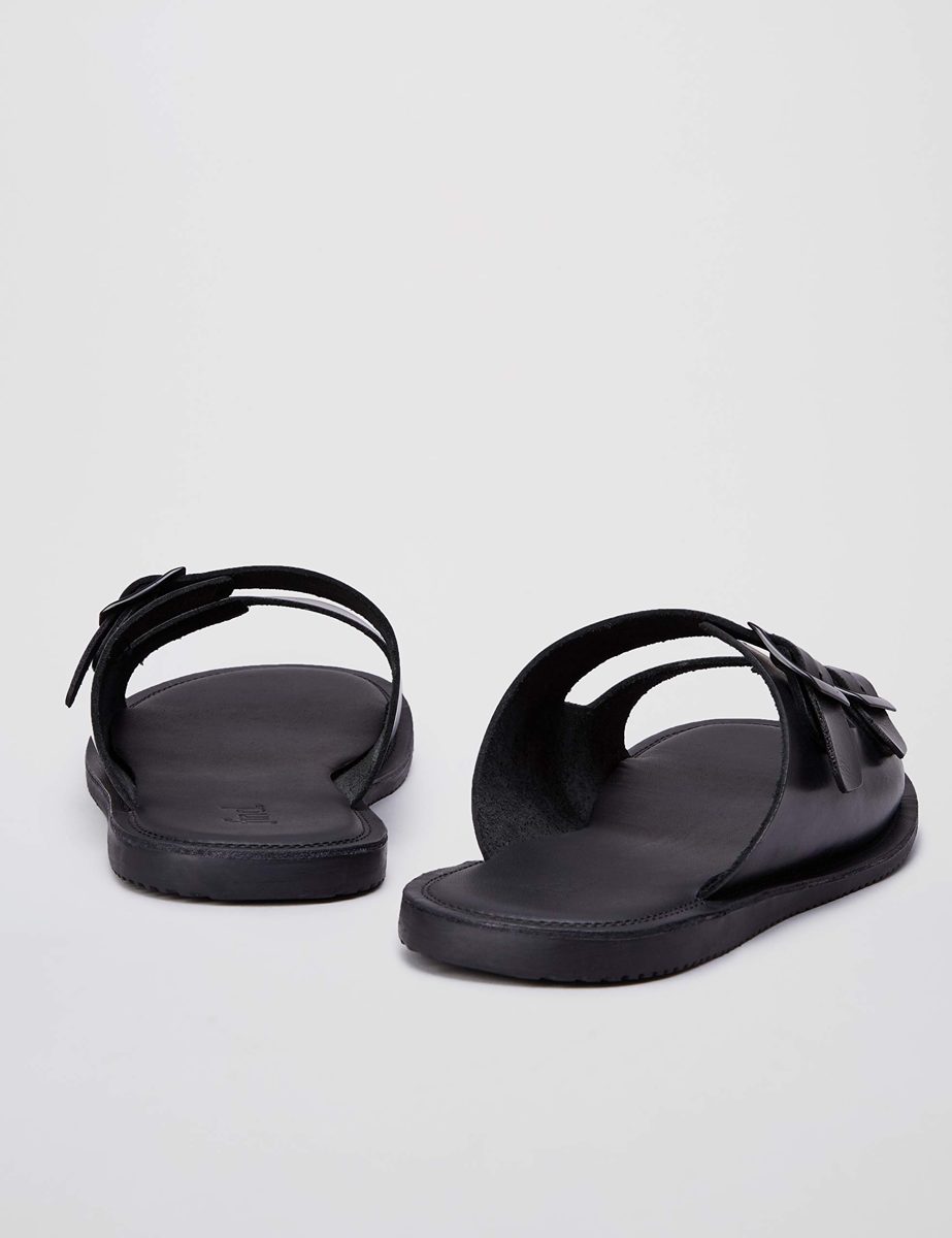 Amazon Brand - find. Men's Open Toe Sandals, Black (Rio Black), 12 UK