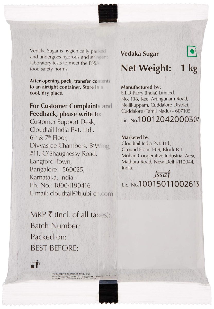 Amazon Brand - Vedaka Sugar, Premium, 1kg