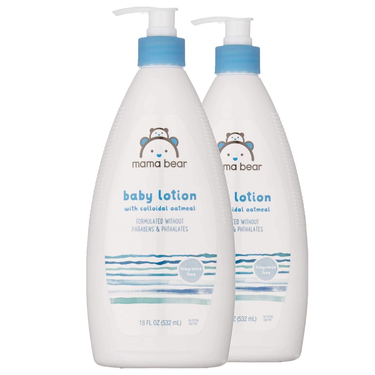 Amazon Brand - Mama Bear Baby Lotion, Fragrance Free, 18 Fl Oz, Pack of 2