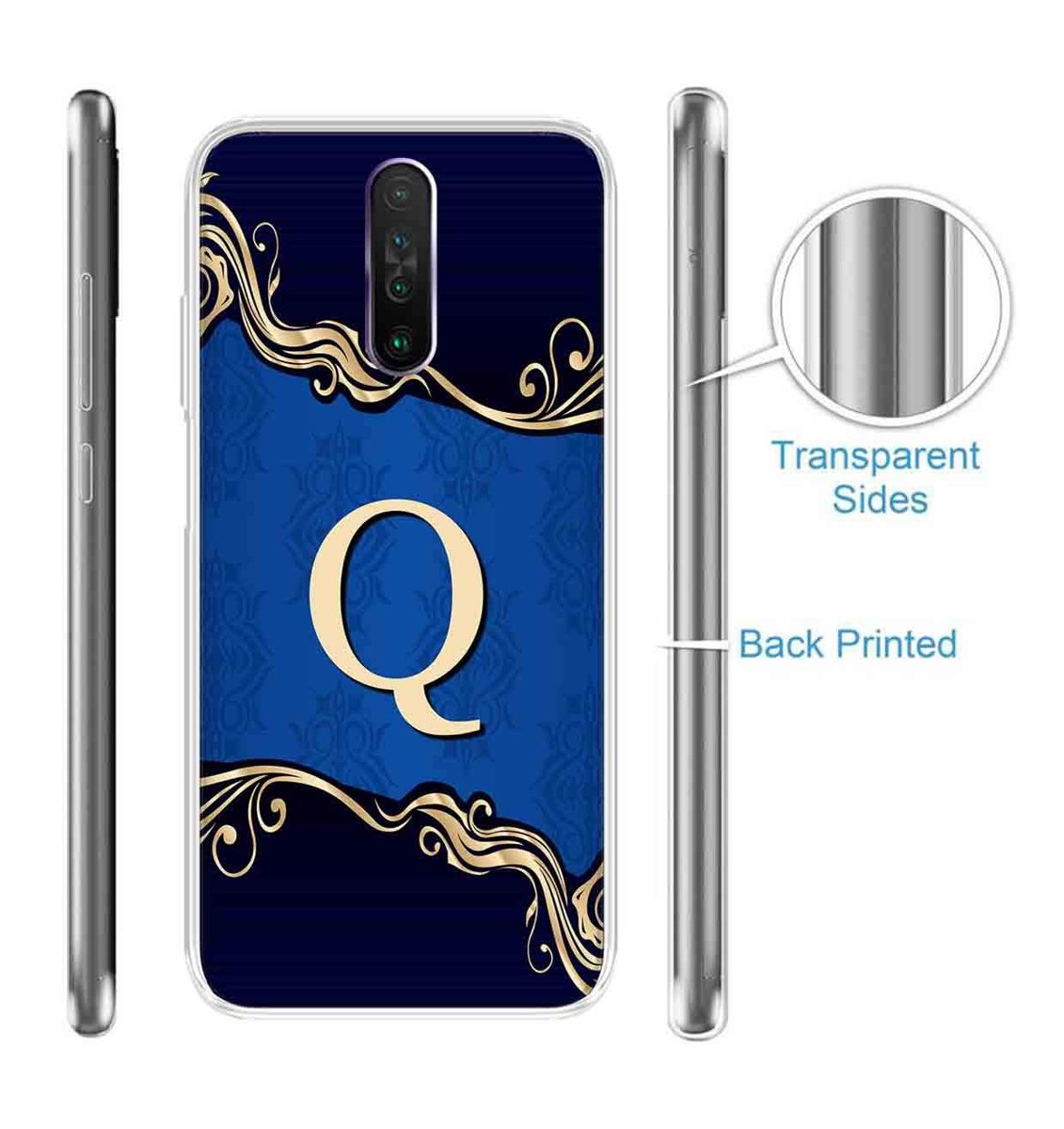 Amazon Brand - Solimo Designer Multicolor Blue Pattern Alphabet-Q Printed Soft Back Case Mobile Cover for Poco X2 / Xiaomi Redmi K30