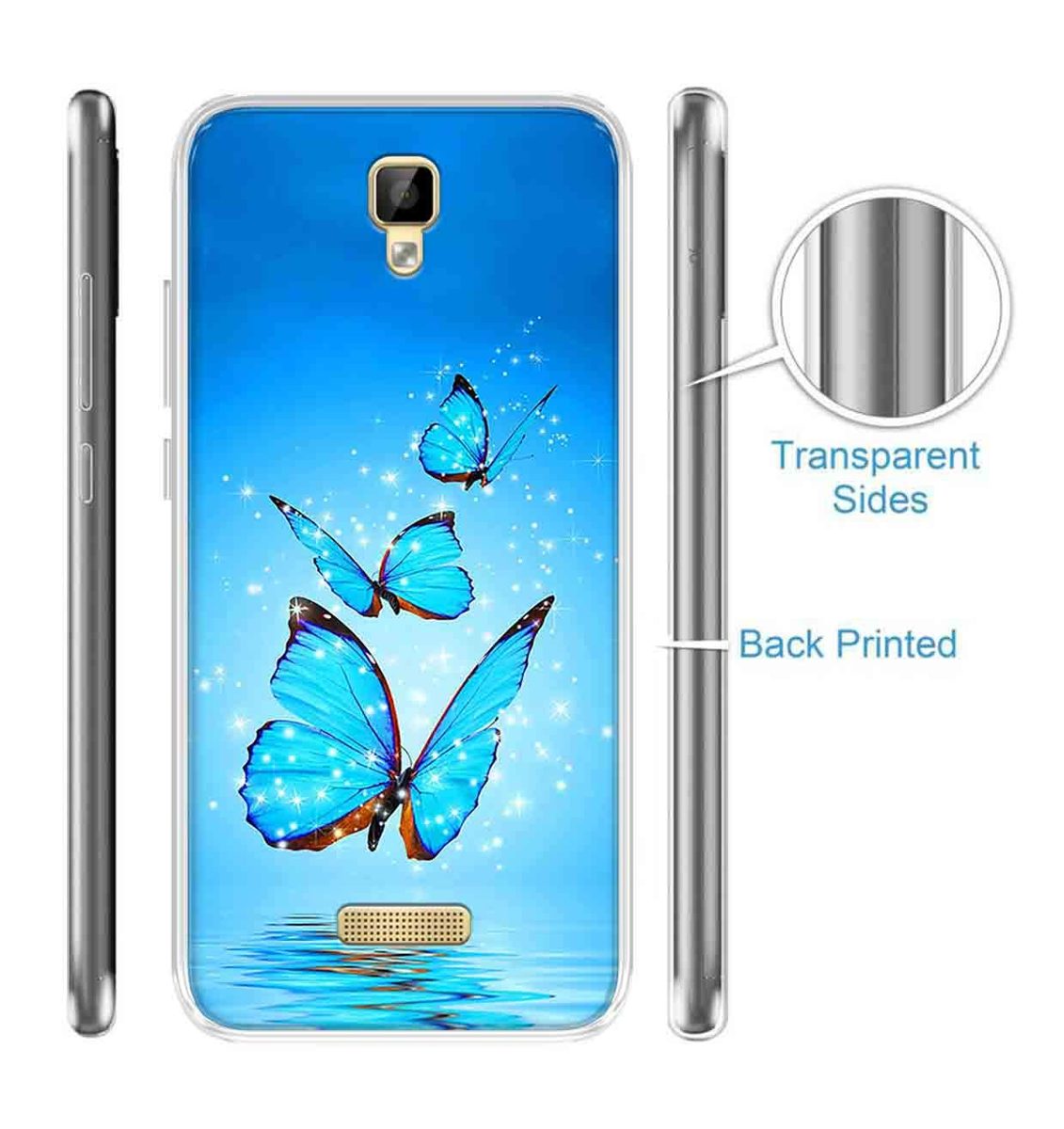 Amazon Brand - Solimo Designer Multicolor Butterfly Star Design Printed Soft Back Case Mobile Cover for Gionee P7 Max