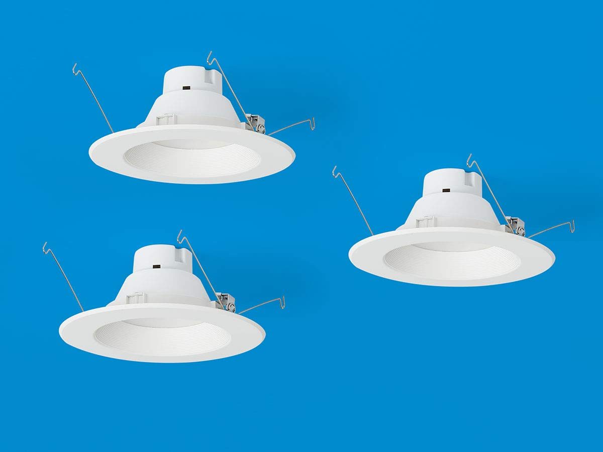 AmazonCommercial 75 Watt Equivalent, 5/6-Inch Recessed Downlight, Dimmable, CEC Compliant, Energy Star, Round LED Light Bulb | Daylight, 6-Pack