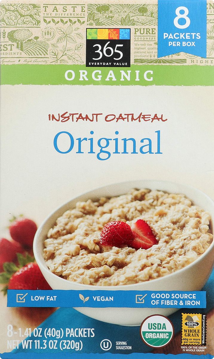 365 Everyday Value, Organic Instant Oatmeal Original, 11.2, 8 ct