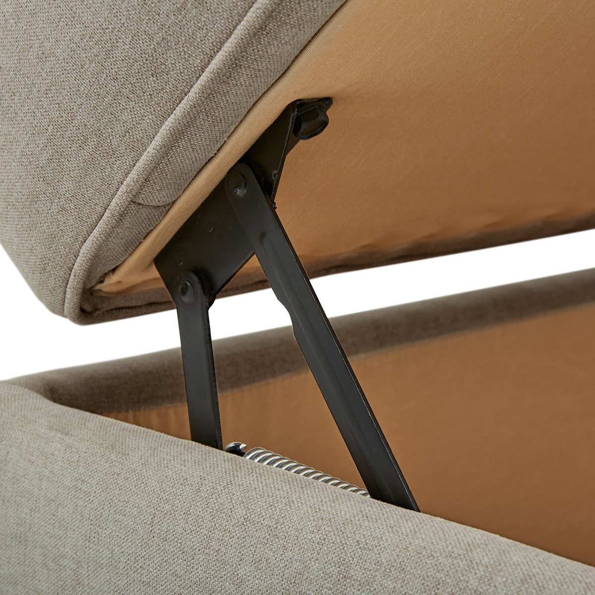 Amazon Brand – Stone & Beam Kristin Round Arm Storage Ottoman, Stone, 43.5"W
