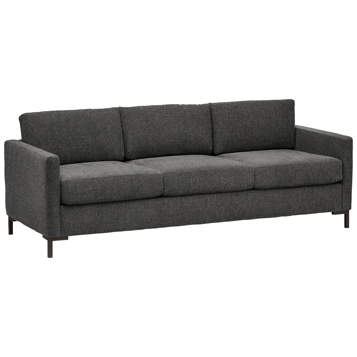 Amazon Brand – Rivet Edgewest Low Back Modern Sofa, 87"W, Charcoal Grey