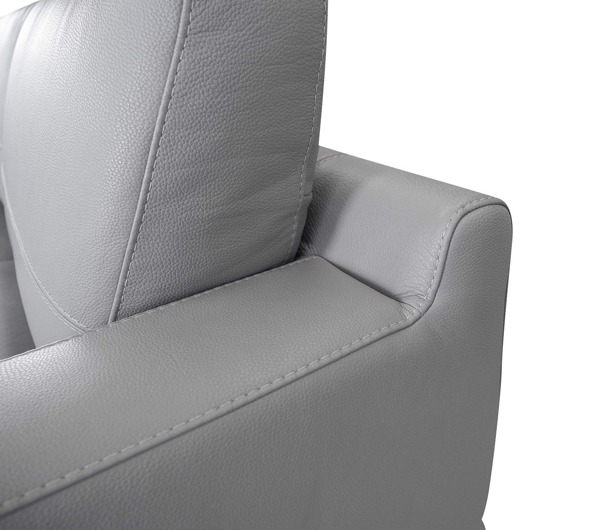 Amazon Brand - Alkove Marlow Hand-Crafted Leather Sofa, 2 Seater Maxi, 92 x 190 x 88cm, Light Grey